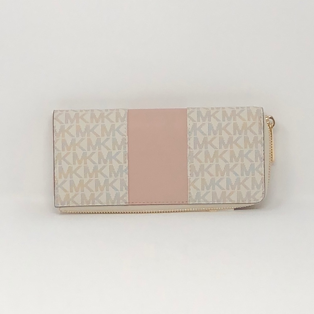 Nwt Michael center stripe vanilla wallet - Picture 4 of 5
